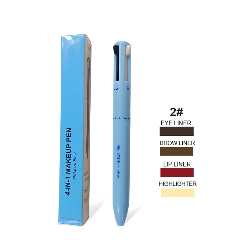 4 In 1 Makeup Pen Eyebrow Pencil Waterproof Drawing Eye Brow Long Lasting Easy Color Eyeliner Eyebrow Pen Sweatproof Makeup Pen