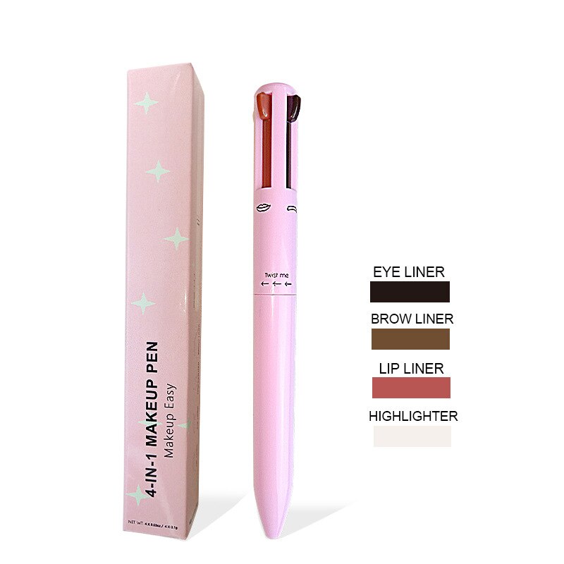 4 In 1 Makeup Pen Eyebrow Pencil Waterproof Drawing Eye Brow Long Lasting Easy Color Eyeliner Eyebrow Pen Sweatproof Makeup Pen