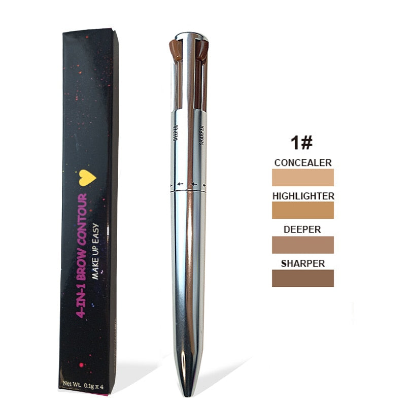 4 In 1 Makeup Pen Eyebrow Pencil Waterproof Drawing Eye Brow Long Lasting Easy Color Eyeliner Eyebrow Pen Sweatproof Makeup Pen