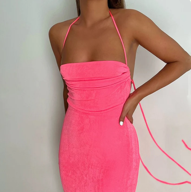 Backless Drape Maxi Dress